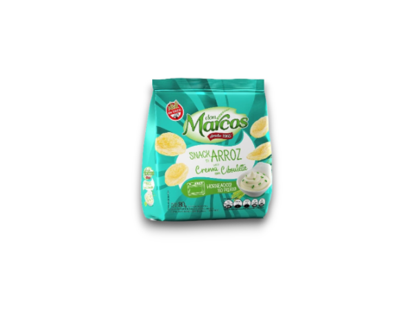 Snack De Arroz Sabor Crema Con Ciboulette Don Marcos X 80gr