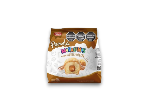 Magdalenas Vainilla Con Dulce De Leche Pamela X 200 Grs